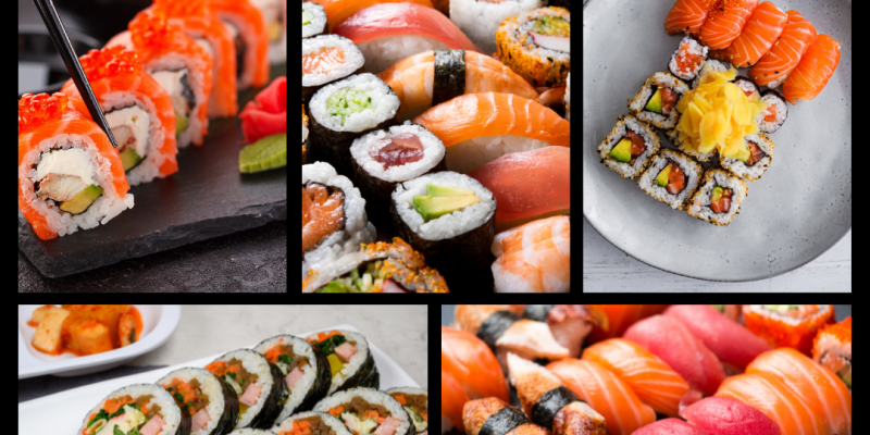 Plated Sushi Combination Sets
